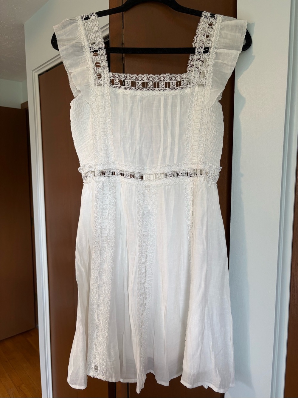 These Three Boutique White Lace Trim Cotton Sundress